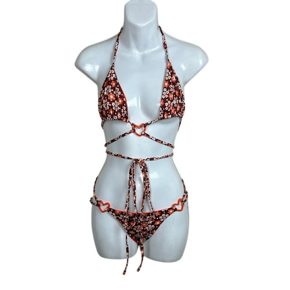 Frankie’s Bikinis Tatum Floral Triangle Bikini size S - Picture 4 of 13